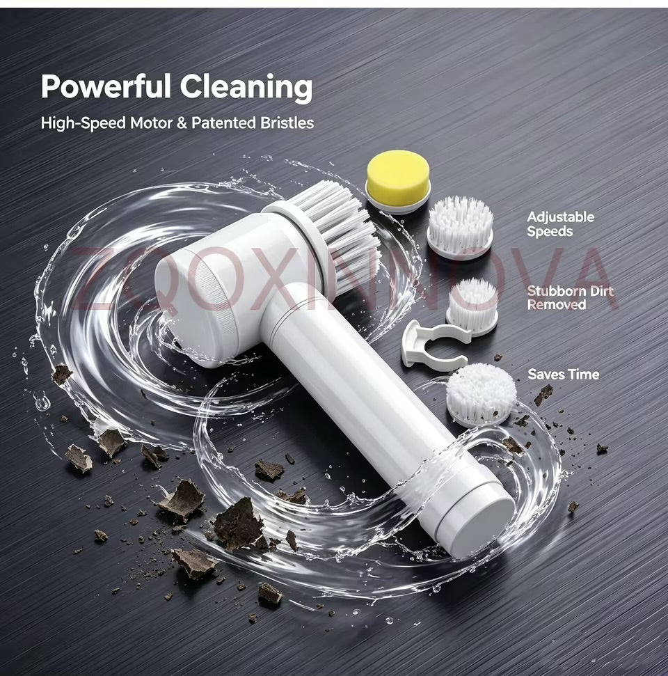 Shinevera 5-in-1 Cordless Spin Scrubber