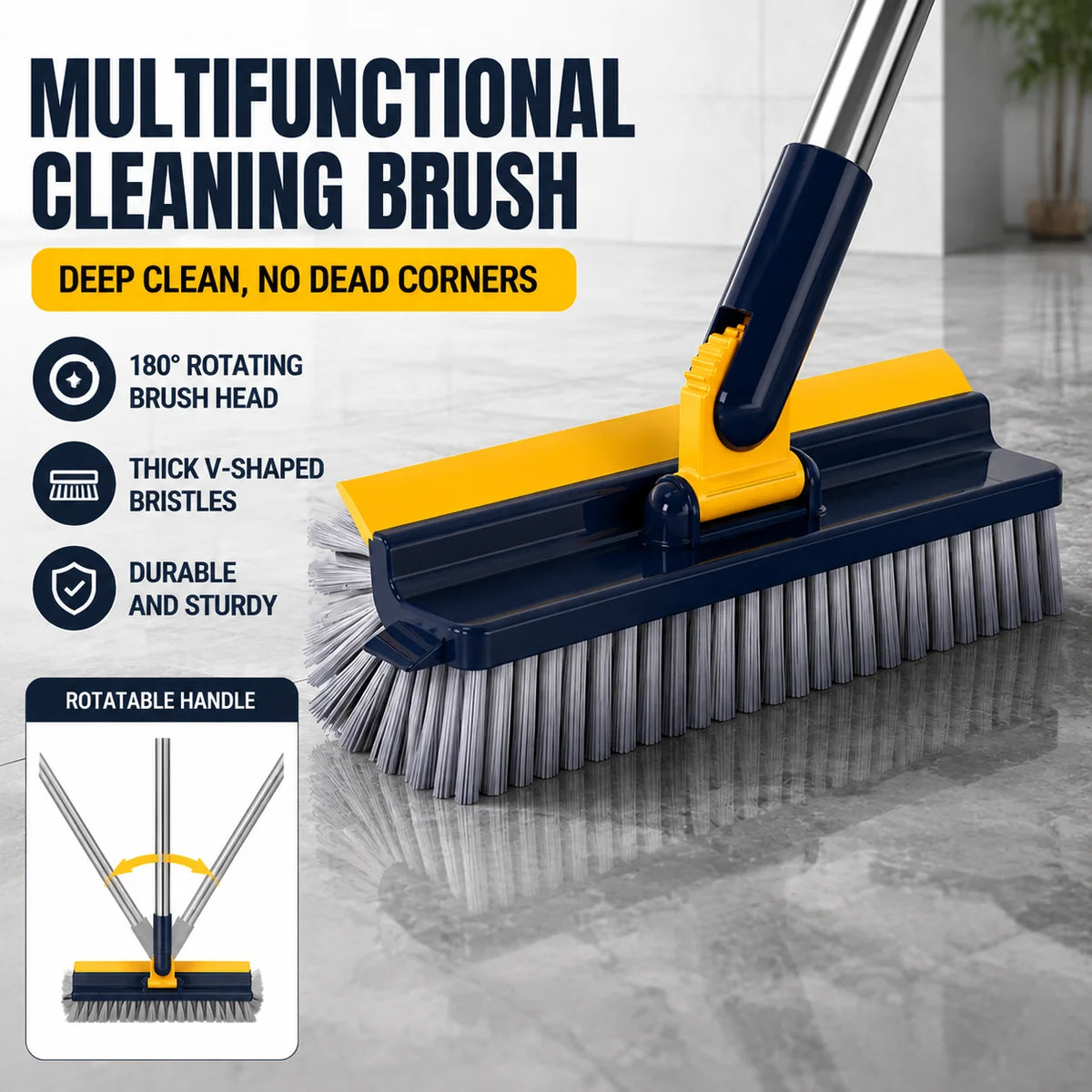 Shinevera 5-in-1 Long-Handle Cleaning Brush